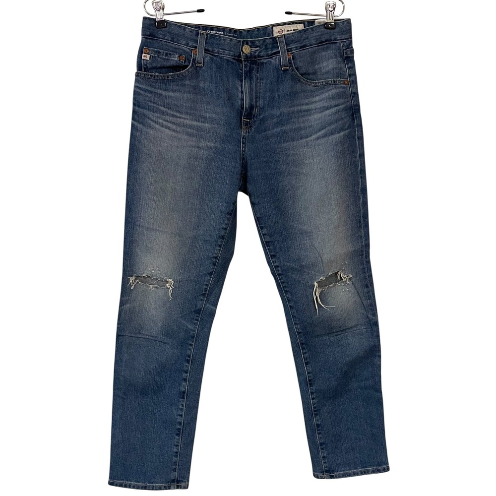 AG Adriano Goldschmied Ex Boyfriend Slouchy Slim Distressed Ankle Jeans Size 28R